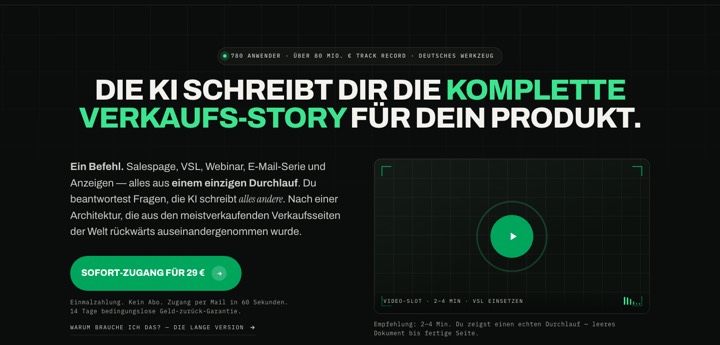 Startseite von Magic Sales System