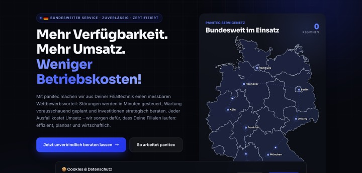 Startseite von panitec