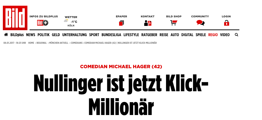 Presseausschnitt zum viralen Neujahrssong